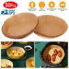 50Pcs Disposable Air Fryer Paper Liner Waterproof Non-Stick Oil-proof Parchment Paper Cooking Baking Paper φ6.29in