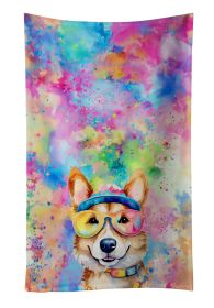 Corgi Hippie Dawg Kitchen Towel Dish Cloths Guest Hand Towel Decorative Bathroom Towel for Face,Tea, Dishcloth, Kitchen and Bath