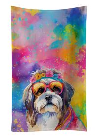 Shih Tzu Hippie Dawg Kitchen Towel Dish Cloths Guest Hand Towel Decorative Bathroom Towel for Face,Tea, Dishcloth, Kitchen and Bath