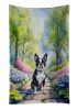 Boston Terrier Spring Path Kitchen Towel Dish Cloths Guest Hand Towel Decorative Bathroom Towel for Face,Tea, Dishcloth, Kitchen and Bath