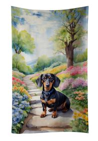 Dachshund Spring Path Kitchen Towel Dish Cloths Guest Hand Towel Decorative Bathroom Towel for Face,Tea, Dishcloth, Kitchen and Bath