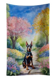 Doberman Pinscher Spring Path Kitchen Towel Dish Cloths Guest Hand Towel Decorative Bathroom Towel for Face,Tea, Dishcloth, Kitchen and Bath