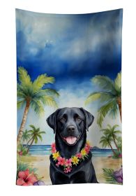 Black Labrador Retriever Luau Kitchen Towel Dish Cloths Guest Hand Towel Decorative Bathroom Towel for Face,Tea, Dishcloth, Kitchen and Bath
