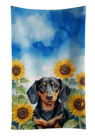Dachshund in Sunflowers Kitchen Towel Dish Cloths Guest Hand Towel Decorative Bathroom Towel for Face,Tea, Dishcloth, Kitchen and Bath