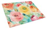 NEW Ranunculus in Watercolor Glass Cutting Board Decorative Tempered Glass Kitchen Cutting and Serving Board Large Size Chopping Board