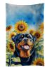 Rottweiler in Sunflowers Kitchen Towel Dish Cloths Guest Hand Towel Decorative Bathroom Towel for Face,Tea, Dishcloth, Kitchen and Bath