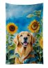 Golden Retriever in Sunflowers Kitchen Towel Dish Cloths Guest Hand Towel Decorative Bathroom Towel for Face,Tea, Dishcloth, Kitchen and Bath