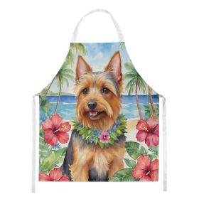 Australian Terrier Luau Apron Cooking Kitchen Server Baking Crafts Gardening for Adult Women Men, Unisex, Large, Multicolor