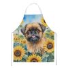 Brussels Griffon in Sunflowers Apron Cooking Kitchen Server Baking Crafts Gardening for Adult Women Men, Unisex, Large, Multicolor