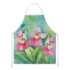 Minnesota Pink and White Lady s Slippers in Watercolor Apron Cooking Kitchen Server Baking Crafts Gardening for Adult Women Men, Unisex, Large
