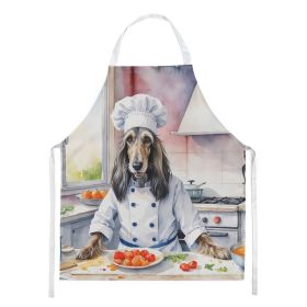 Afghan Hound The Chef Apron Cooking Kitchen Server Baking Crafts Gardening for Adult Women Men, Unisex, Large, Multicolor