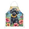 Black Poodle Luau Apron Cooking Kitchen Server Baking Crafts Gardening for Adult Women Men, Unisex, Large, Multicolor