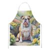 English Bulldog Spring Path Apron Cooking Kitchen Server Baking Crafts Gardening for Adult Women Men, Unisex, Large, Multicolor