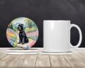 Giant Schnauzer Spring Path Large Sandstone Coasters Pack of 4 Absorbent Round Coasters Decor Gifts for Men or Women, 4 in, Multicolor