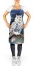 Snowy Owl Apron Cooking Kitchen Server Baking Crafts Gardening for Adult Women Men, Unisex, Large, Multicolor