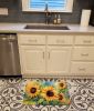 Sunflowers in Watercolor Memory Foam Kitchen Mat Machine Washable Anti-Fatigue Mat Cushion Comfort Bath Mat or Kitchen Rug