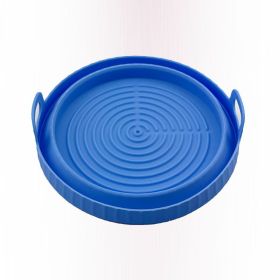 2 Pcs Food Grade Silicone Easy Cleaning Air Fryer Liners Reusable Air Fryer Silicone Pot Food Safe Air Fryer Oven Accessories Replacement for Flammabl (Color: Blue)