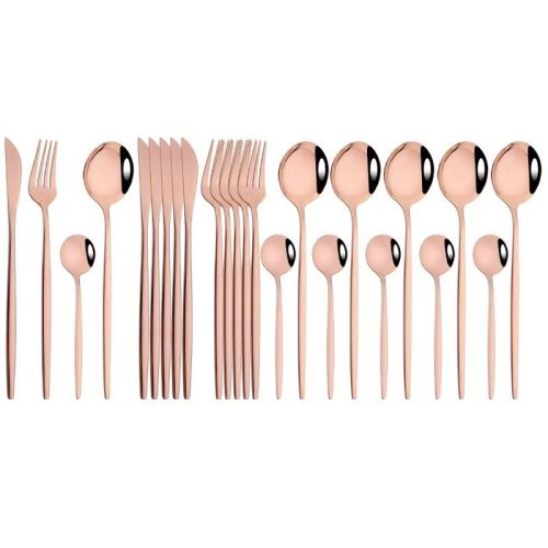 Commercial & Household 24Pcs Dinnerware Set Stainless Steel Flatware Tableware Commercial & Household 24Pcs Dinnerware Set Stainless Steel Flatware Tableware