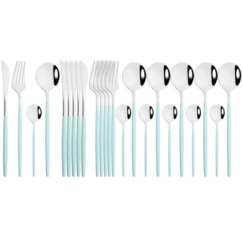 Commercial & Household 24Pcs Dinnerware Set Stainless Steel Flatware Tableware Commercial & Household 24Pcs Dinnerware Set Stainless Steel Flatware Tableware
